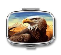 Eagle Pill Box Pill Organizer Pill Case 2 Compartment Medicine Pill Organizer Small Pill Case Pill Container Pill Holder Cute Pill Box Mini Pill Case