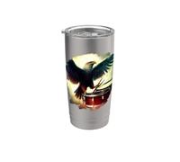 Eagle Playing Drums Funny Eagle Art Drummer Music Musician Stainless Steel Insulated Tumbler