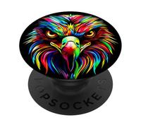 Eagle Pop Art Rainbow Colors Falconer Hunter Bald Eagle PopSockets Adhesive PopGrip