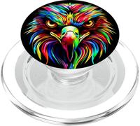 Eagle Pop Art Rainbow Colors Falconer Hunter Bald Eagle PopSockets PopGrip for MagSafe