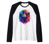 Eagle Pop Art Rainbow Colors Falconer Hunter Bald Eagle Raglan Baseball Tee