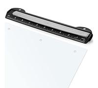 Eagle Portable Ring Binder 3 Hole Punch, with Built-in 10" Ruler, 5 Sheets Capacity, for Office,Ring Binders and School Supplies,Letter-Size, Bblack