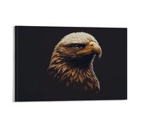 Eagle Portrait Rendering Poster on Black Background Poster Vintage Art, Wall Canvas, Decoration Aesthetic, Living Room, Kids Room Dormitory, Cafe, Bathroom, Suitable for Bedroom, Gym, Cool Classic 20x
