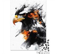 Eagle Portrait with Watercolor Effect Jigsaw Puzzle for Adults, 1000 Pieces, 38x26cm/1000pcs, Screen-Free Leisure, Weekend Downtime And Puzzle Lovers