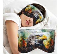 Eagle Print Full Coverage Sleep Mask,Eye Mask Portable for Travel Office Nap Shift Work