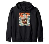Eagle Ramen UFO Art for Anime Fans, Quirky Style Lovers Zip Hoodie