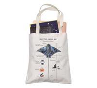 Eagle Ray Lover Gift Spotted Eagle Ray Anatomy Shopping Bag Ocean Animal Marine Biologist Christmas Travel Shoulder Bag (Spotted Eagle Ray)