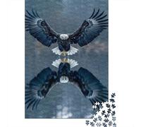 Eagle Reflection Jigsaw Puzzle 1000Pc Recycled Paper for Adults Symmetry ArtPuzzle Difficult Challenging Home Activity Festivals Celebration Gifts 38x26cm/1000pcs