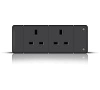 Eagle Rewireable Twin Extension Trailing Lead Block 13A UK Soc2ket without Plug and Cable 2 Outlets Black