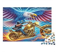 Eagle Rider Motorcycle 1000 Piece S Classic Jigsaw Puzzle Adults Kids Difficult Challenging Decompression Wall Decoration 38x26cm/1000pcs