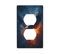 Eagle Rising from Fire Outlet Cover Light Switch Cover Decorative 1 Gang Wall Plate for Kitchen Room Bathroom Size 7x11.4cm