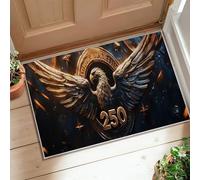Eagle Runner Rug, Bold Classic Stars Shield N/a Gold Non-Slip Doormat Throw Rug Edge Binding for Kitchen Bathroom Entryway Bedside Decor 2x3 Ft