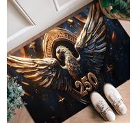 Eagle Runner Rug, Modern Elegant Stars Number N/a Gold Non-Slip Doormat Accents Rug Fade Resistant for Kitchen Laundry Room Doorway Entryway Decor 2x3 Ft