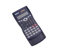 Eagle Scientific Calculator, 12+10 Digits, 2-Line Display, 240 Functions, Solar and Button Battery, with Sliding Back Cover, Black