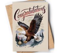 Eagle Scout Card - Boy Scout BSA Achievement Greeting Card - Congrats for Court of Honor Ceremony, National Eagle Scout Day or Graduation - Congratulations on Earning Rank Scouts BSA - NUM 297