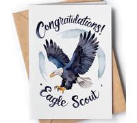 Eagle Scout Card - Boy Scout BSA Achievement Greeting Card - Congrats for Court of Honor Ceremony, National Eagle Scout Day or Graduation - Congratulations on Earning Rank Scouts BSA - NUM 298