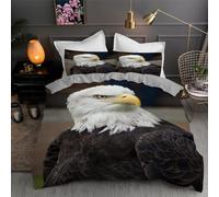 Eagle Single Bedding Sets Birds of Prey Print Duvet Cover for Single Bed Bedroom Decoration Quilt Cover and 2 Pillowcases 50x75cm, Fluffy Soft 110gsm Brushed Microfiber, with Zipper Closure