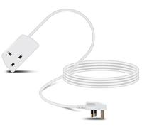 Eagle Single Gang Mains Power 13A Extension Socket to 13A UK Plug Lead Cable, British Standards BS1363 3m White