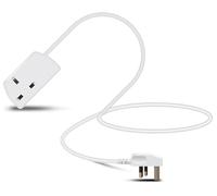 Eagle Single Gang Mains Power 13A Extension Socket to 13A UK Plug Lead Cable, British Standards BS1363 1m White