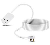 Eagle Single Gang Mains Power 13A Extension Socket to 13A UK Plug Lead Cable, British Standards BS1363 10m White