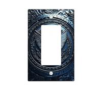 Eagle Single Rocker Light Switch Cover, Emblematic Classic Laurel Shield None Blue Plastic Standard Size Decorative Wall Plates for Bedroom Bathroom Kitchen Entrance Decor