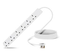 Eagle Six Gang Mains Power 13A Extension Socket to 13A UK Plug Lead Cable, British Standards BS1363 5m