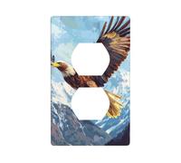 Eagle Soaring in The Sky Outlet Cover Light Switch Cover Decorative 1 Gang Wall Plate for Kitchen Room Bathroom Size 7x11.4cm