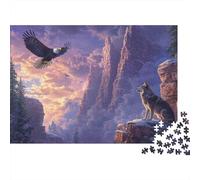 Eagle Soaring Mountain 100% Recycled Cardboard Eagle Above Canyon 1000Pc Jigsaw for Adults & Kids Unique Beautifully Illustrated 38x26cm/1000pcs