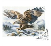 Eagle Soaring Mountain 100% Recycled Cardboard Eagles on Cliff Rock 1000Pc Jigsaw for Adults Challenging & Brainteasing 52x38cm/1000pcs
