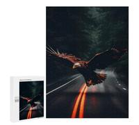 Eagle Soaring over A Dark Road Puzzle for Adults, 500 PCS, Illustrated Jigsaw Edition, Classic Jigsaw Entertainment for The Home, at Home