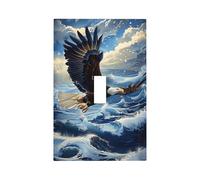 Eagle Soaring Over Waves Sky Wall Plate 1 Gang Toggle Light Switch Cover Single Toggle Faceplate Decor 3X5 in