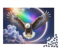 Eagle Soaring Sky 1000 Piece Jigsaw Puzzles Eagle Solar Eclipse for Adult Educational Game Beautiful Decoration Difficult Challenging Birthday Gifts 38x26cm