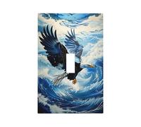 Eagle Soaring Sky Waves Wall Plate 1 Gang Toggle Light Switch Cover Single Toggle Faceplate Decor 3X5 in