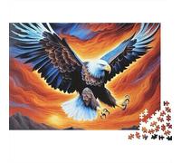 Eagle Soaring Sunset 1000 Piece Jigsaw Puzzles Eagle Fire Sky Flight for Adults Educational Game Beautiful Decoration Difficult Challenging Birthday Gifts 38x26cm