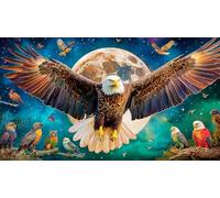 Eagle Soaring Under Moonlit Sky Puzzle for Adults 1000 Piece - Fun Present Family Game Wall Decoration & Educational Gift 38x52/1000pcs