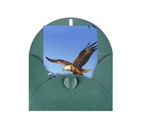 Eagle Soars in the Sky patterned Dark Green party invitation, vertical greeting card, suitable for anniversary