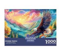 Eagle Soars over Colorful Mountain Valley 1000 Piece Jigsaw Puzzle Eagle Perfect Present for Boys, Girls, Men & Women 38x26cm/1000pcs