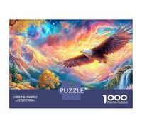 Eagle Soars over Valley at Sunset 1000-Piece Jigsaw Puzzle Majestic Eagle Brainteasing Challenge for Adults & Kids 52x38cm/1000pcs