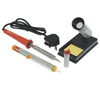 Eagle Soldering Iron Kit with 30W Round Tipped Iron, Holder with Sponge, Desolder Pump, 10g Solder Wire for DIY, Professional, School