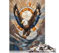 Eagle Stained Glass Puzzles for Adults & Teenagers Puzzles for Adults & Teenager Fun Puzzles Games 1000pcs (75x50cm)