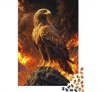Eagle Standing Fire 1000Pc Challenging Puzzle: Eagle on Burning Rock for Adults Teens & Seniors Brainteasing Game 38x26cm/1000pcs