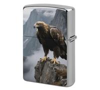 Eagle Standing on A Rock Lighter Case Metal Double-Sided Lighter Cover Pocket Lighters Sleeve Windproof Lighters Accessories for Men Women