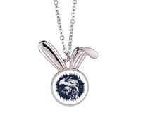 eagle stars art pattern Rabbit Necklace Pendant Bunny Animal Jewelry Gift