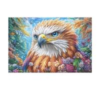 Eagle Surrounded by Flowers And Butterflies 1000 Piece Jigsaw Puzzle for Adults Jigsaw Puzzle Lover Must Have Family Activity Colourful Design Ideal Birthday Present 1000 PCS