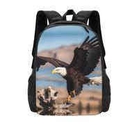 Eagle Taking Flight Backpack Unisex 15.6 Inch Laptop Black Oxford Daypack