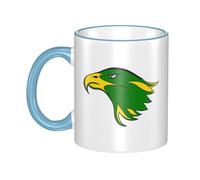 Eagle Team Logo Dual-Sided Edge-Color Ceramic Mug - Premium Handcrafted Ceramic Coffee Mug With Vibrant Full-Edge Printed Design, Smooth Rim & Ergonomic Arc Handle For Home, Office & Gifting