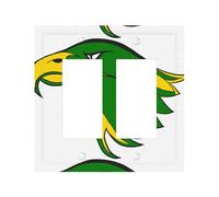 Eagle Team Logo Modern Leather-Textured Dual Rocker Switch Plate Cover â€“ Premium Pc Material Wall Plate for Residential & Commercial Use, Full-Panel Printed Design with Decorative Painted Screws