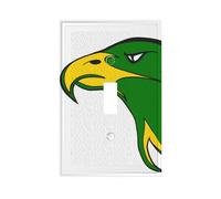 Eagle Team Logo Premium Single-Gang Roman Frame Switch Plate â€“ Realistic Leather-Texture Finish, Durable Pc Material Wall Cover for Residential & Commercial Use (Includes Decorative Screws)