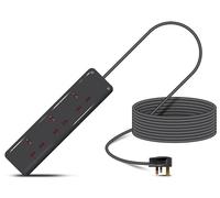 Eagle Three Gang Mains Power 13A Extension Socket to 13A UK Plug Lead Cable, British Standards BS1363 15m