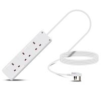 Eagle Three Gang Mains Power 13A Extension Socket to 13A UK Plug Lead Cable, British Standards BS1363 3m